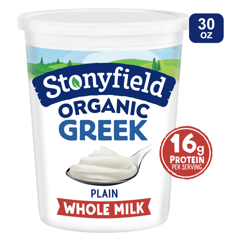 Stonyfield Organic Plain Greek Whole Milk Yogurt - 30oz