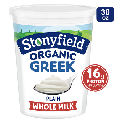Stonyfield Organic Plain Greek Whole Milk Yogurt - 30oz