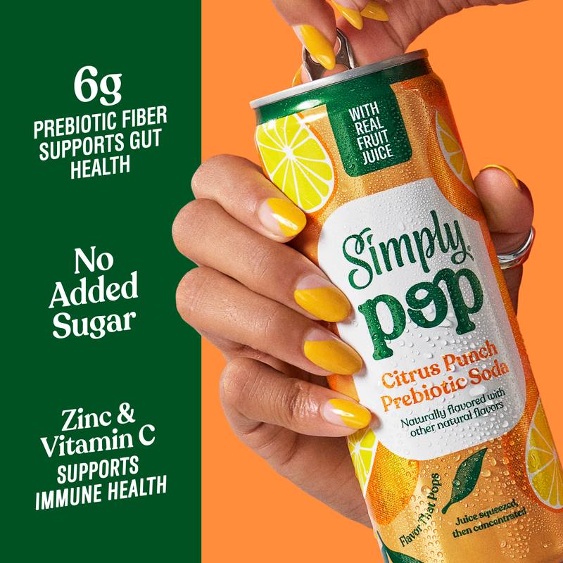 Simply Pop Citrus Punch Prebiotic Soda 12oz Can - Simply Pop – BevMo!
