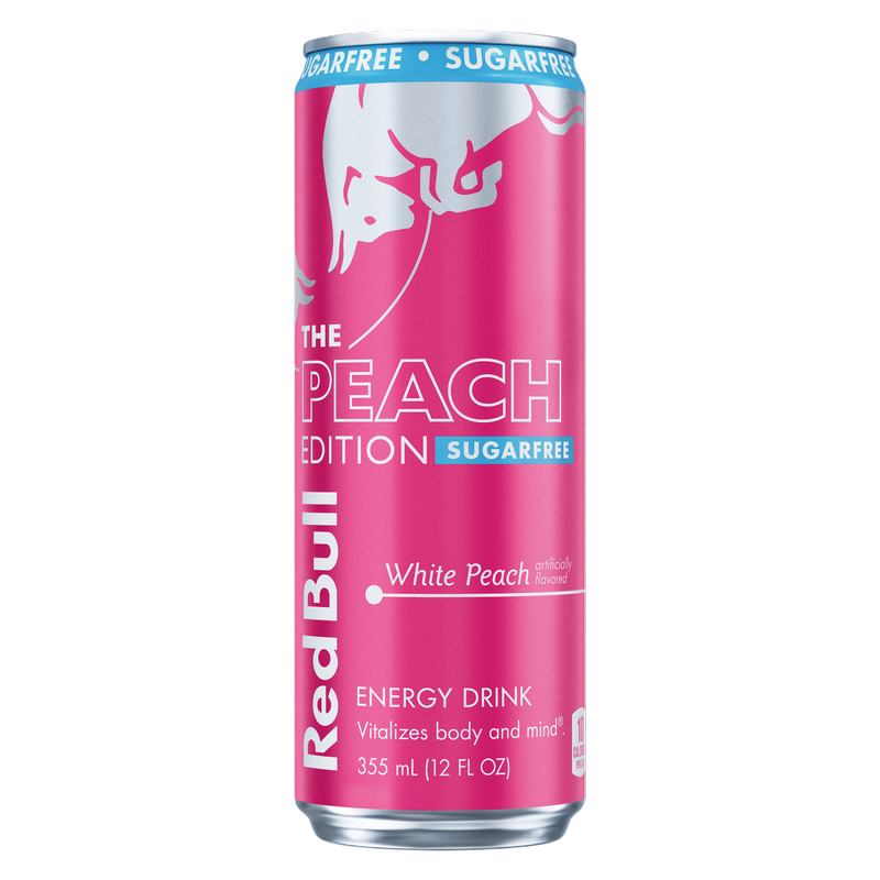 Red Bull Sugar Free White Peach Edition White Peach Energy Drink 12oz Can