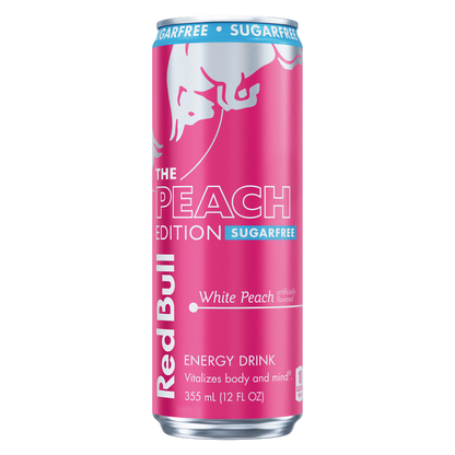 Red Bull Sugar Free White Peach Edition White Peach Energy Drink 12oz Can