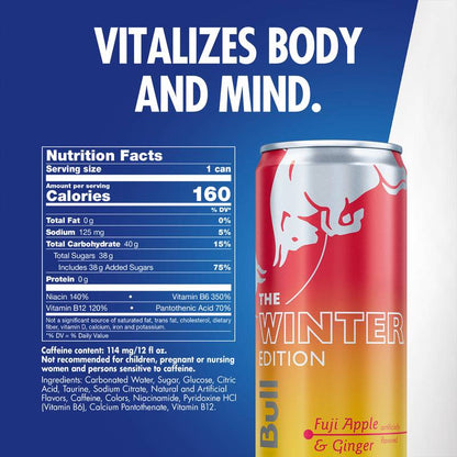 Red Bull Winter Edition Fuji Apple & Ginger Energy Drink 4pk 12oz Can