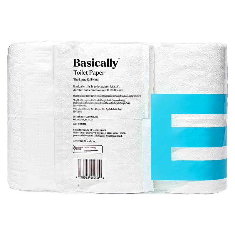 Basically 6ct Large Roll Soft Toilet Paper