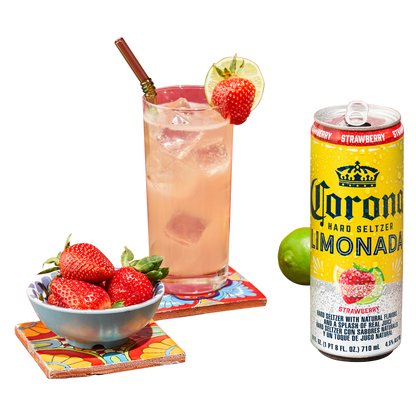Corona Hard Seltzer Limonada Strawberry Single 24 oz Can 4.5% ABV