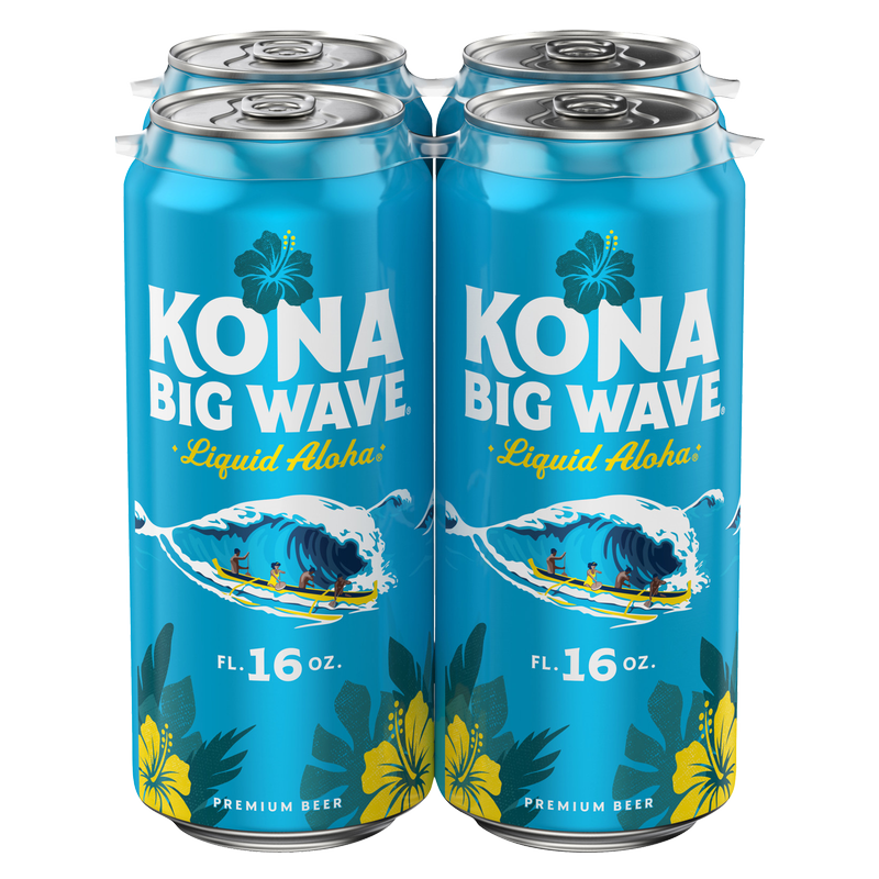 Kona Big Wave Premium Beer 4pk 16oz Cans 4.4% ABV