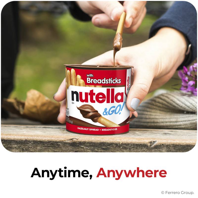 Nutella & GO! Hazelnut and Cocoa Spread with Breadsticks, Snack Cup, 1.8 oz