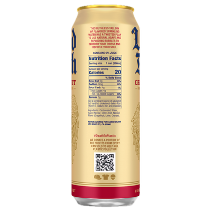 Liquid Death Sparkling Water Grave Fruit 19.2oz King Size Can
