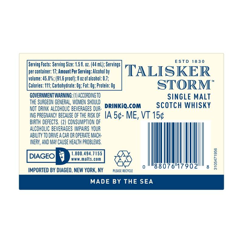 Talisker Storm Whisky 750ml - Talisker – BevMo!