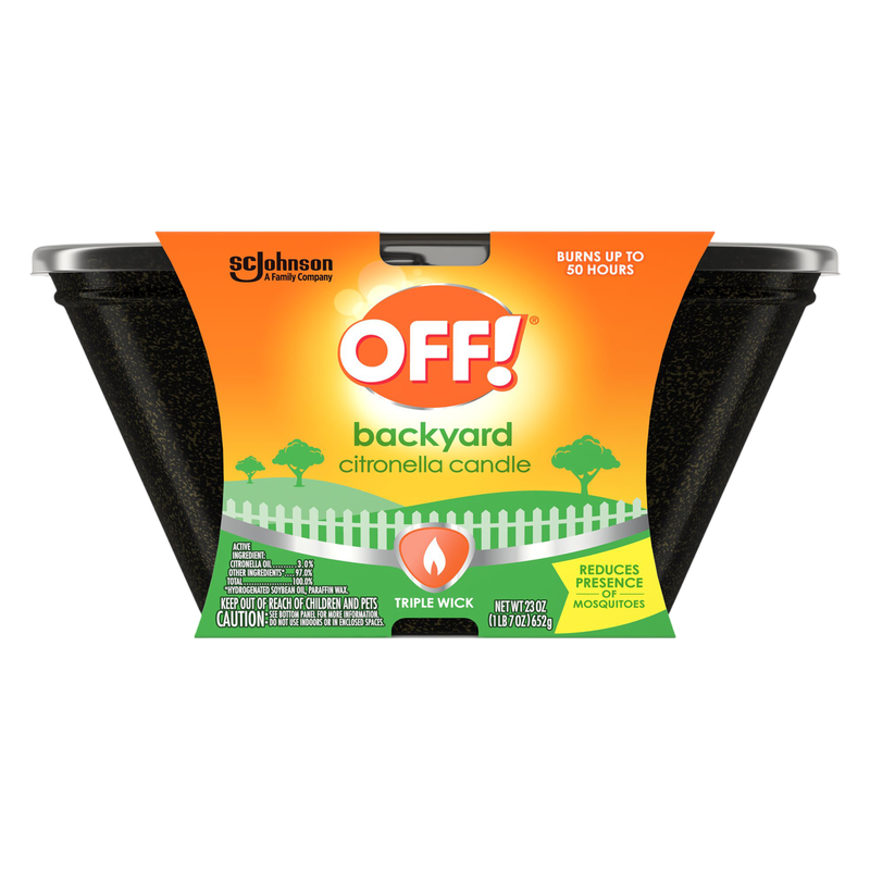 Triple Wick Scented Citronella Candle, 23 Oz., 1 CT, Backyard Outdoor Candle
