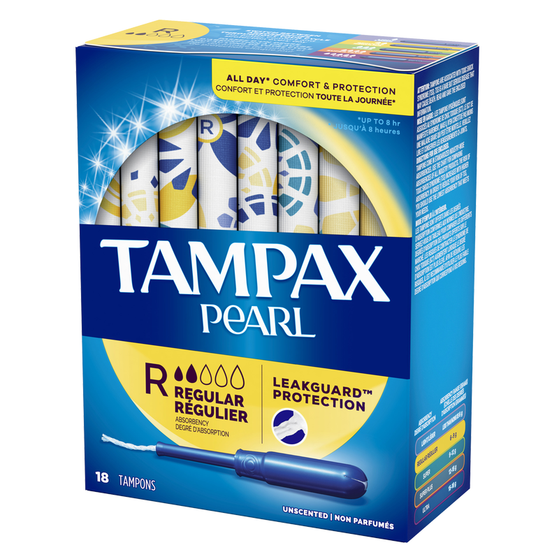 Tampax Pearl Plastic Tampons Regular Unscented 18ct