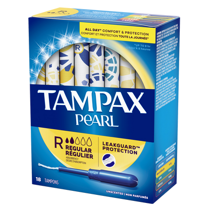 Tampax Pearl Plastic Tampons Regular Unscented 18ct