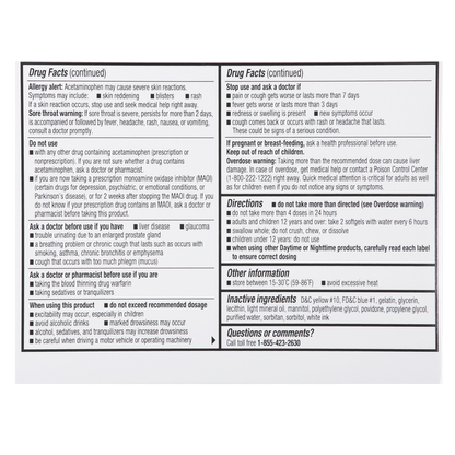 Equaline Nighttime Cold + Flu Relief 24 softgels