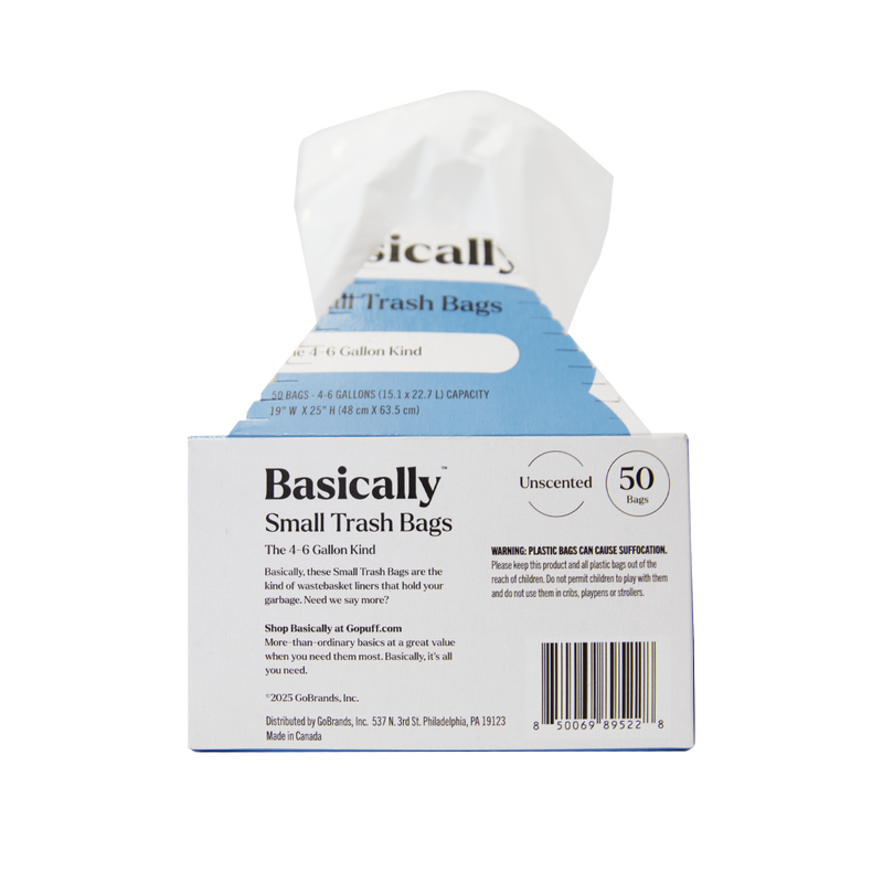 Basically Bathroom Trash Bags, 50ct (4-6 Gallon)