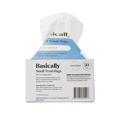 Basically Bathroom Trash Bags, 50ct (4-6 Gallon)