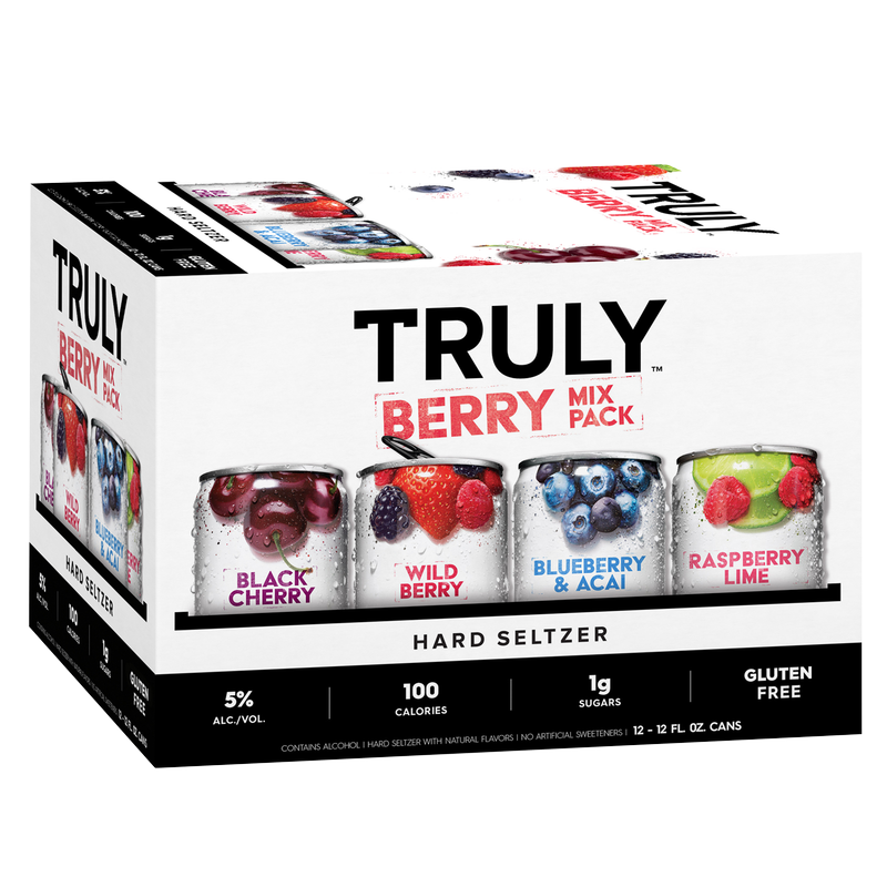 Truly Raspberry TRULY Hard Seltzer Berry Variety 12pk 12oz Can 5.0% ABV - TRULY – BevMo!