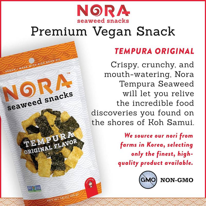 Nora Snacks Original Tempura Seaweed Snacks,  1.41 oz
