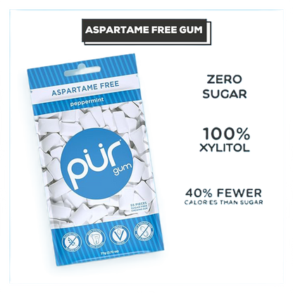 Pur Aspartame Free Peppermint Gum 55ct