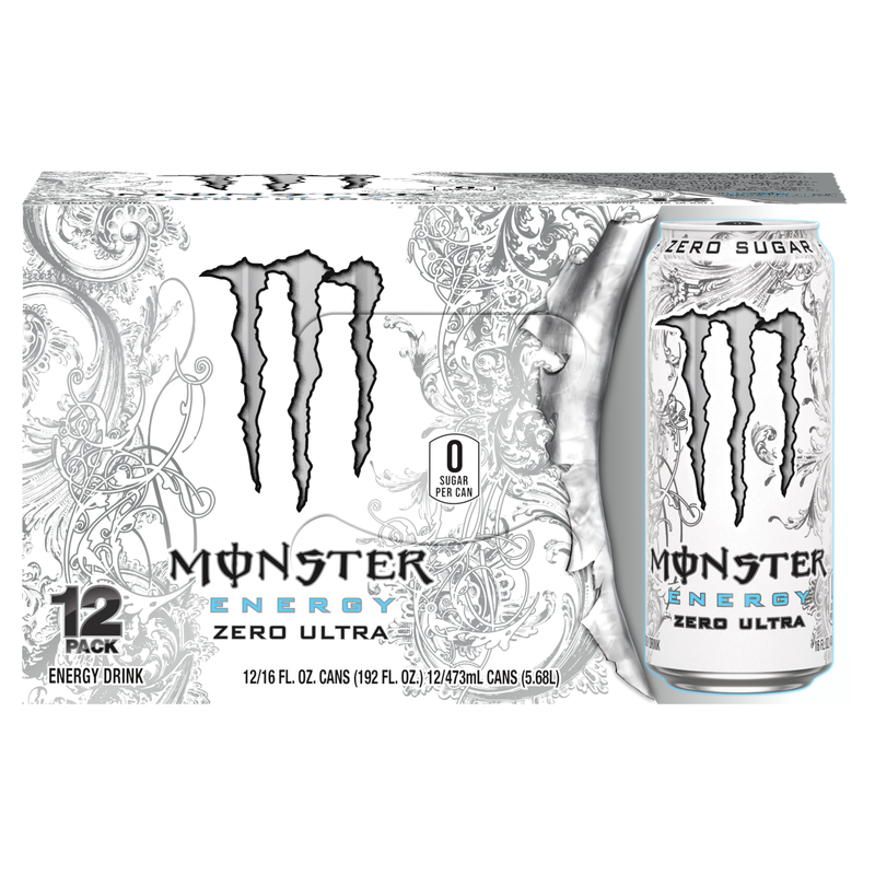 Monster Energy Zero Ultra 12pk 16oz Can - XL