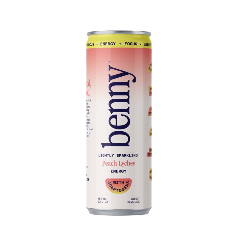 Benny Everyday Energy Peach Lychee 12oz Can