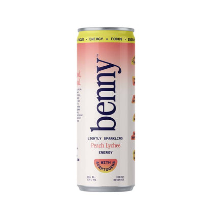 Benny Everyday Energy Peach Lychee 12oz Can