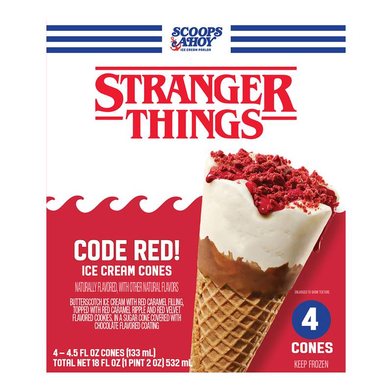 Stranger Things Code Red! Ice Cream Cones 4ct