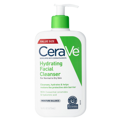 CeraVe Hydrating Face Wash with Hyaluronic Acid and Glycerin for Normal to Dry Skin