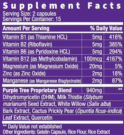 Purple Tree Post-Celebration Wellness Vitamins - Bottle (30 pills)