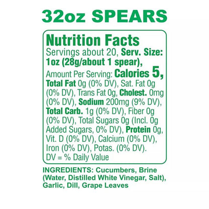 Grillo's Pickles Classic Dill Pickle Spears - 32oz