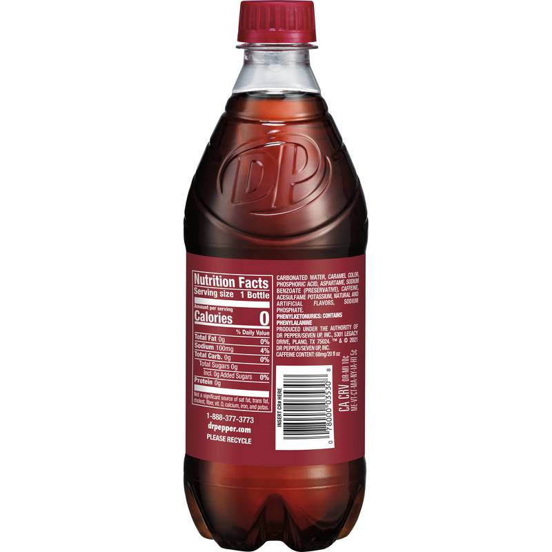 Dr Pepper Zero Sugar 20oz Btl