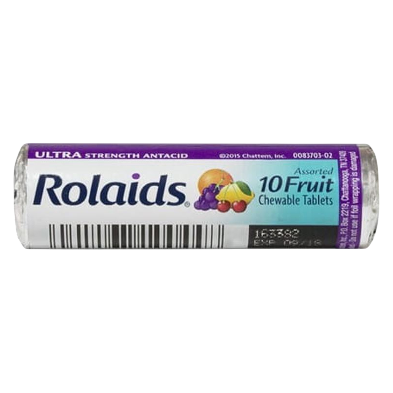Rolaids Ultra Strength Antacid, 10 Chewable Tablets, Assorted Fruit, Ultra Strength Heartburn Relief