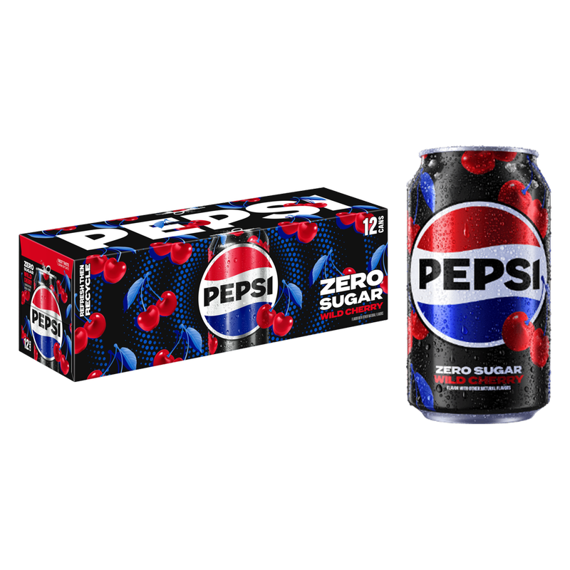 Pepsi Zero Sugar Wild Cherry 12oz 12pk Can - Pepsi – BevMo! Pepsi Zero Sugar Wild Cherry 12oz 12pk Can - Pepsi – BevMo!