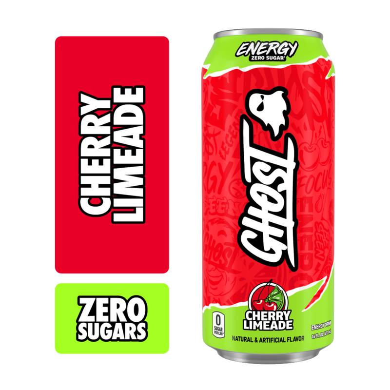 GHOST Energy Cherry Limeade 16oz Can - GHOST – BevMo!