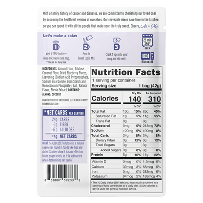 Sweet Logic Blueberry Mug Cake Mix 1.5oz