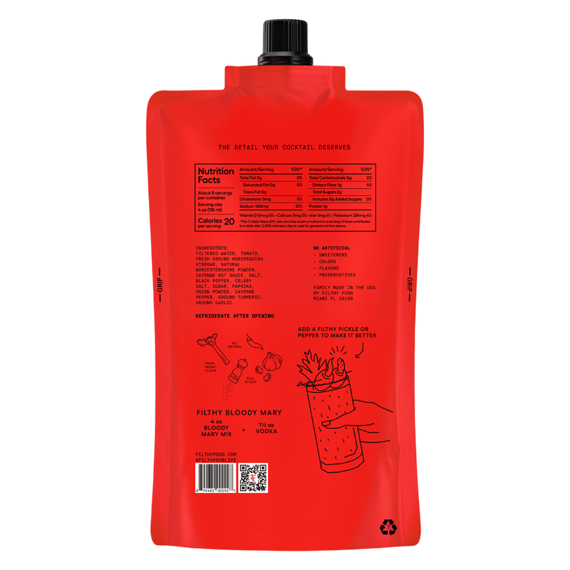 Filthy Bloody Mary 32oz Pouch