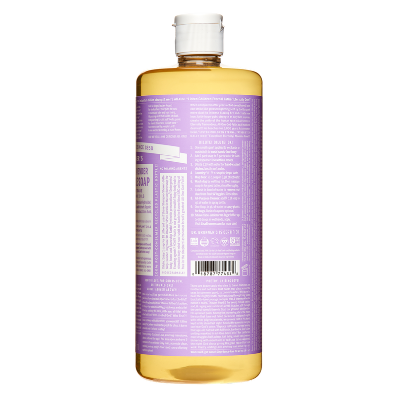 Dr. Bronner's 18-In-1 Hemp Pure-Castile Soap Lavender  32oz