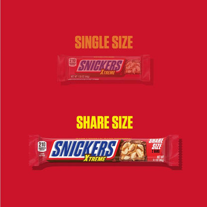 SNICKERS Xtreme Peanut and Caramel Chocolate Bars, Share Size, 3.1 oz