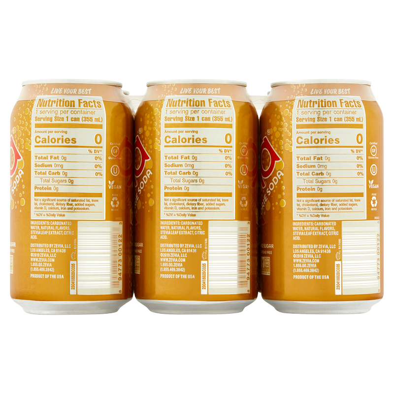 Zevia Cream Soda 6pk 12oz Can