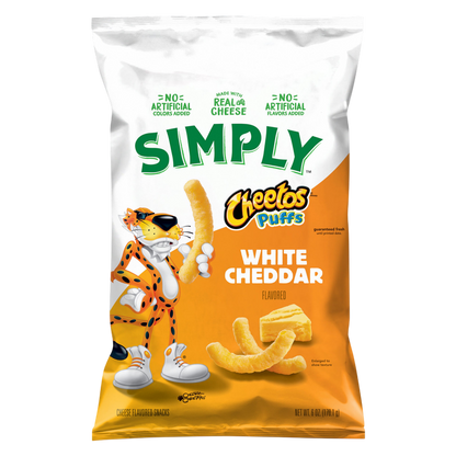 Simply Cheetos Puffs Organic White Cheddar 6oz 