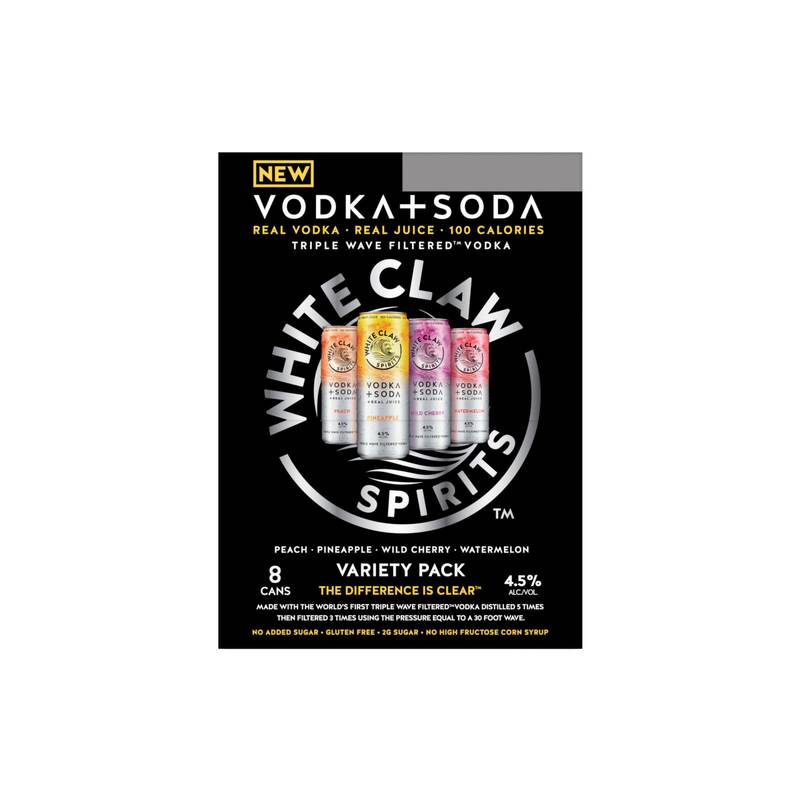 White Claw Vodka + Soda Variety 8pk 12oz Can 4.5% ABV - White Claw