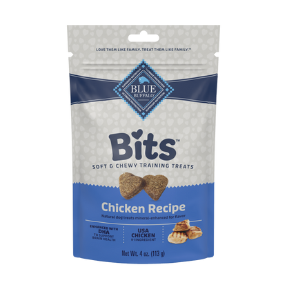 Blue Buffalo Blue Bits Tasty Chicken Recipe Soft Moist Training Dog Treats 4oz