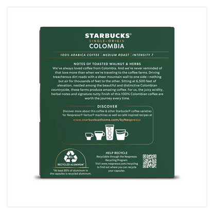 Nespresso Starbucks Vertuo Single-Origin Colombia 8ct 7.77oz Capsules