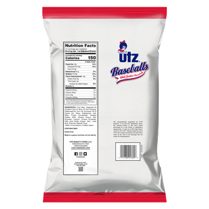Utz Cheese Balls White Cheddar Baseballs 12oz