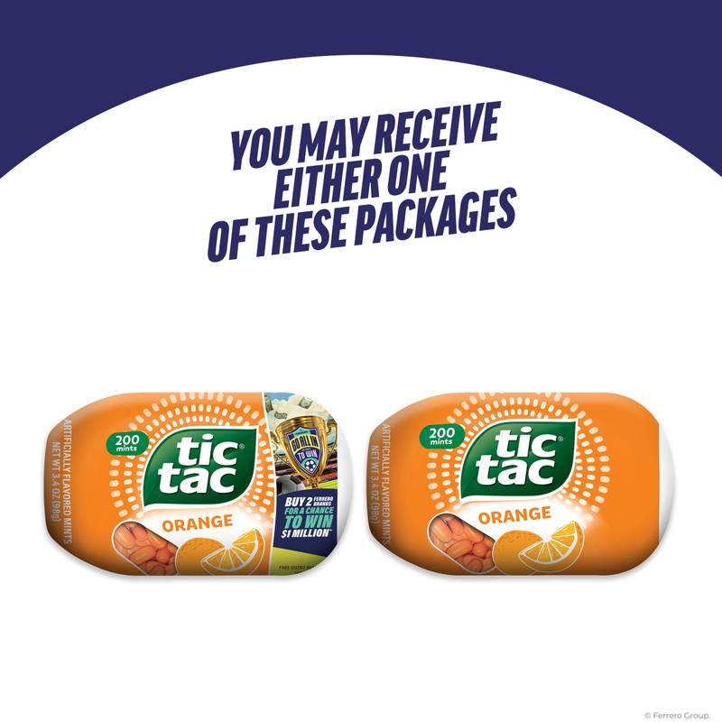 Tic Tac Orange Flavored Mints, On-The-Go Refreshment, 3.4 oz Bottle Pack