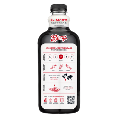 Bizzy Organic Medium Roast Cold Brew Coffee 48oz Btl