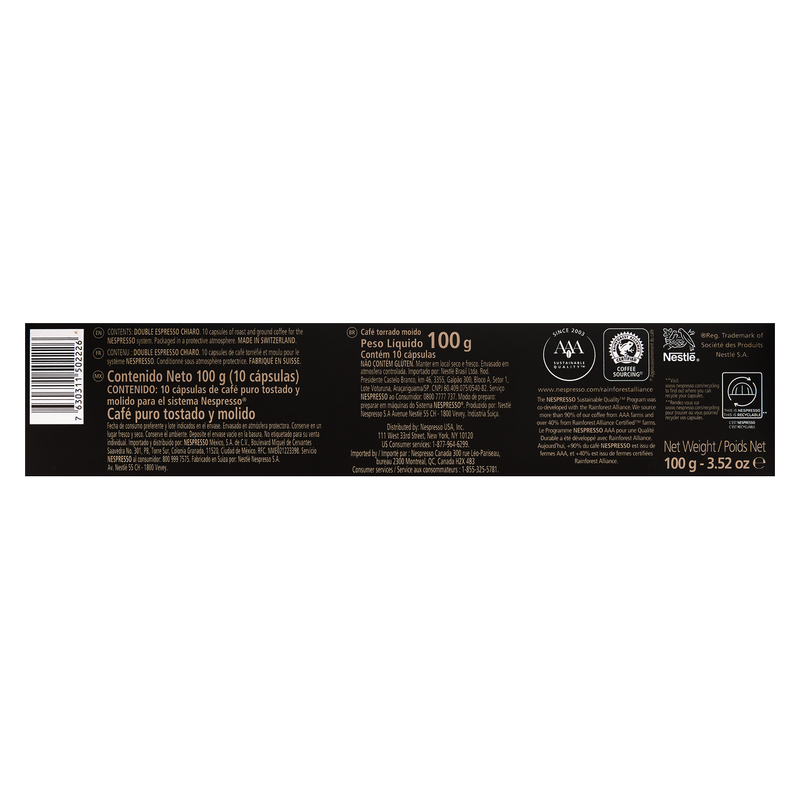 Nespresso Vertuo Double Espresso Chiaro Capsules 10ct 2.7oz