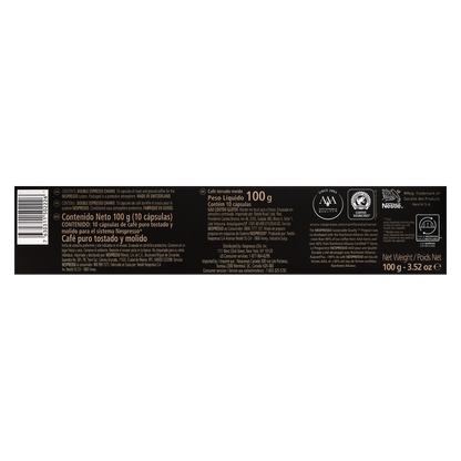Nespresso Vertuo Double Espresso Chiaro Capsules 10ct 2.7oz