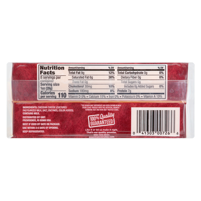 Essential Everyday Sharp Cheddar Cheese Chunk 8oz