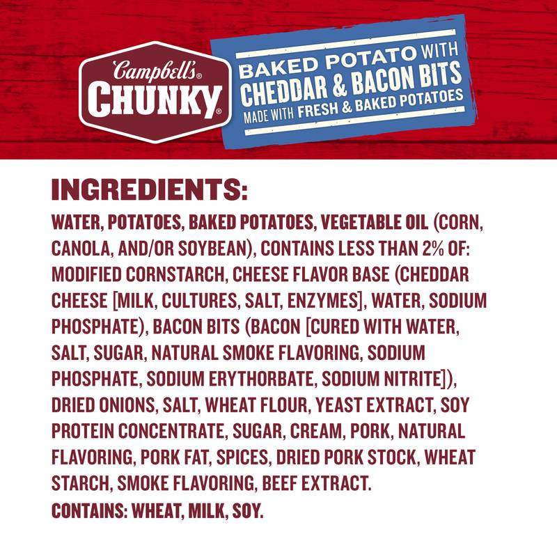 Campbell’s Baked Potato with Cheddar and Bacon Bits Chunky Soup, 18.8oz