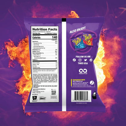 Takis Fuego Spicy Rolled Tortilla Chips Snack Size Bag 3.25 oz