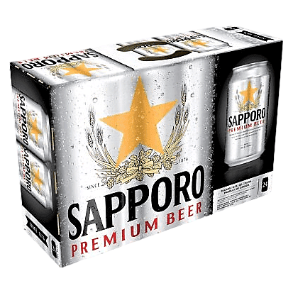 Sapporo Premium Beer 24pk 12oz Can